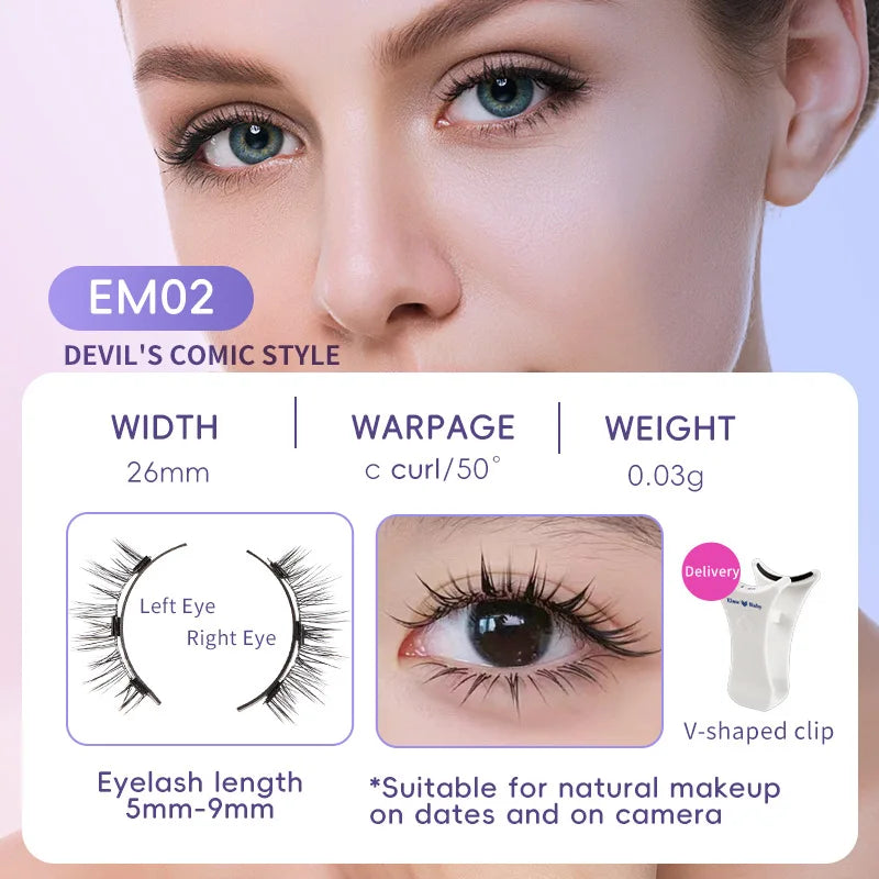 4pcs/1pair New 3 Magnetic False Eyelashes Easy To Wear Natural Soft Quantum Magnet Eye Makeup Tool With Applicater Glue Free