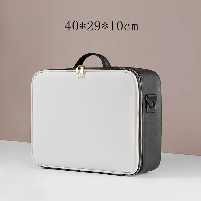 New Waterproof PU Leather Cosmetic Bag Professional Large Capacity Storage Makeup Handbag Case Travel Toiletry Bag For Women