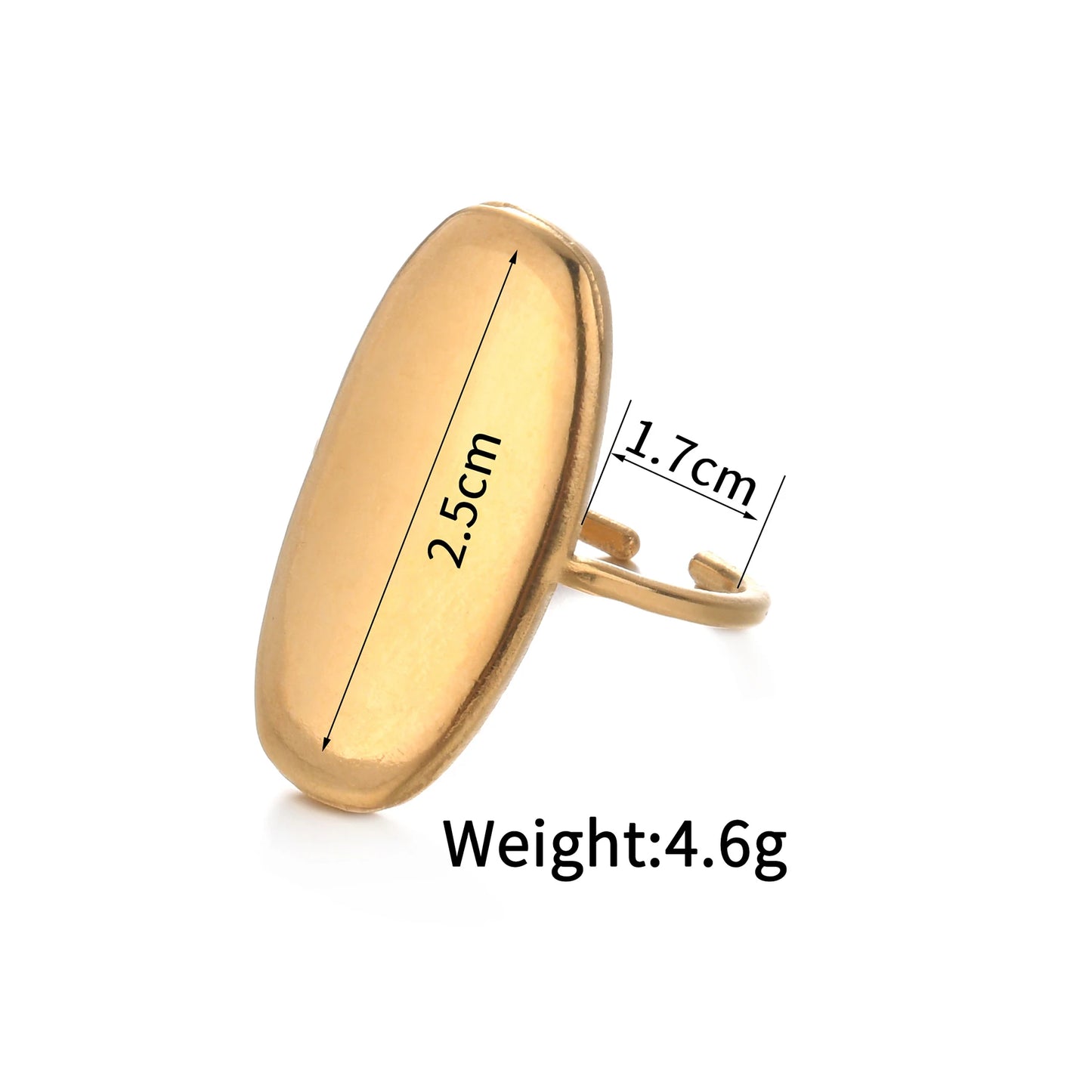 Fashion Vintage 18K Gold Plated Open Rings For Men Women Stainless Steel Temperament Couple Ring Anillo Birthday Jewelry Gifts