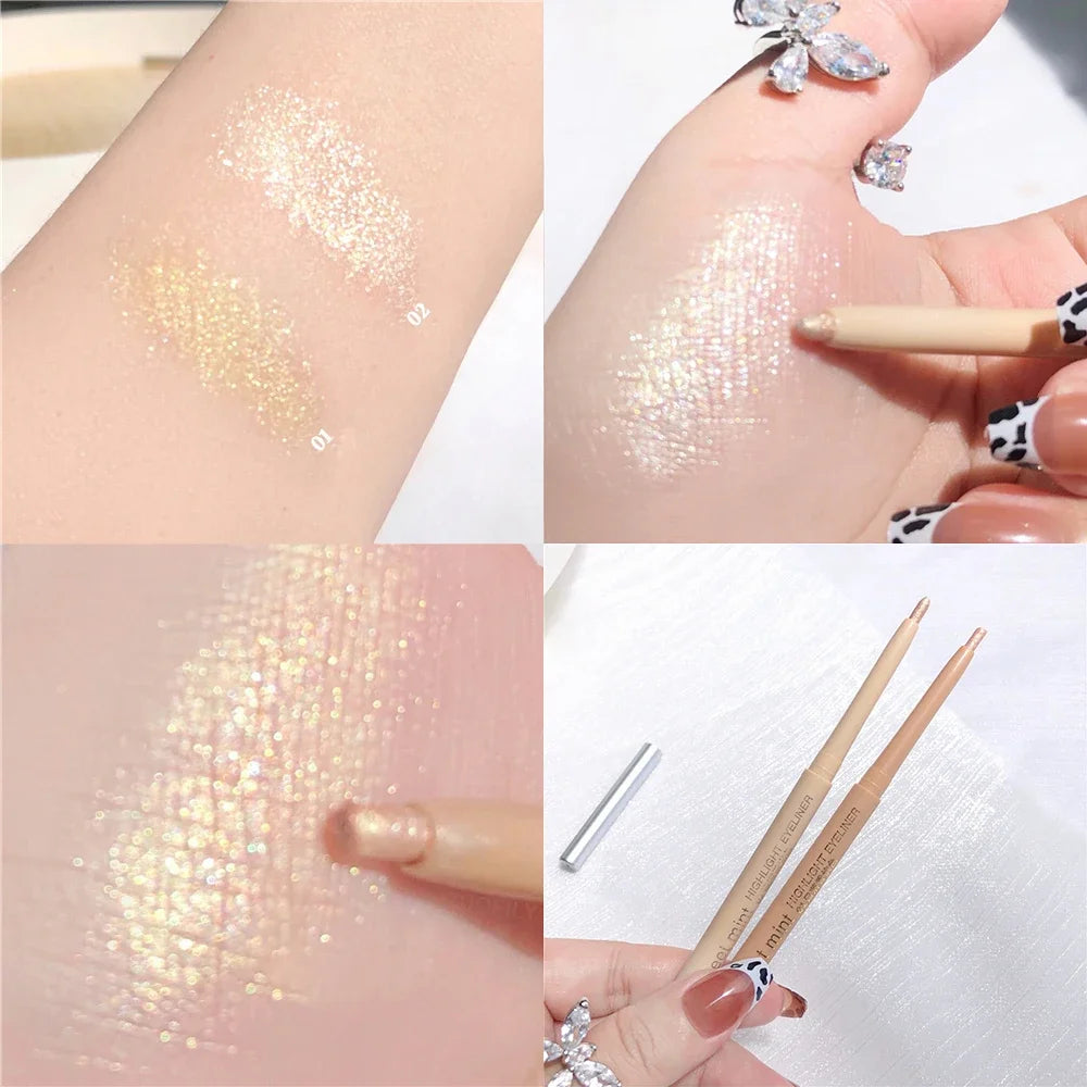 Sweet Mint Lying Silkworm Pencil Galaxy Glitter Eyeshadow Pen Long-lasting
