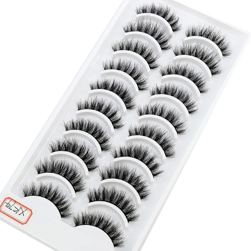 10 Pairs Natural Long False Eyelashes Fake Lashes Makeup 3d Mink Lashes Extension Short Eyelash Mink Eyelashes for Beauty