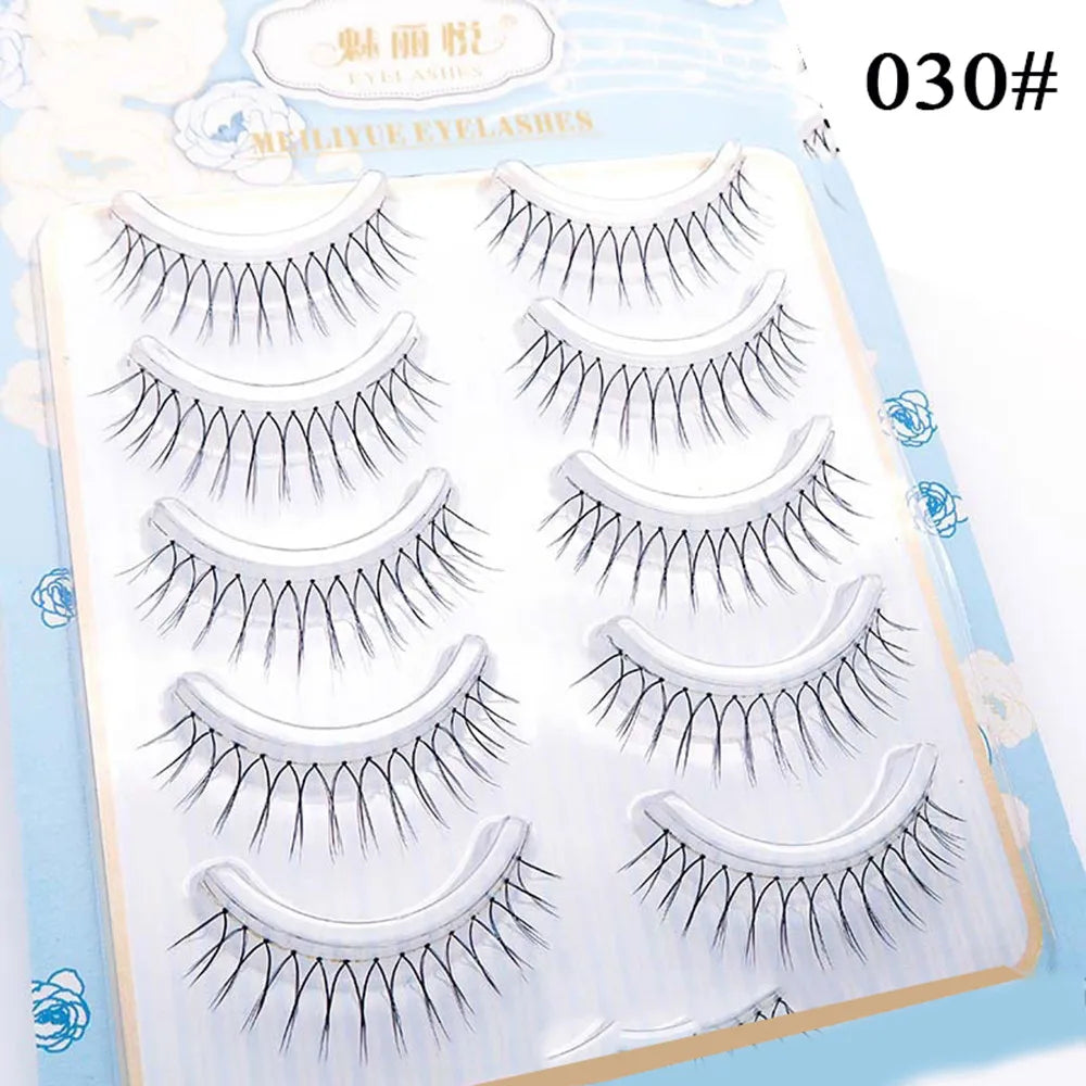 Korean U-shaped False Eyelashes Zhang Yuanying False Eyelashes Natural Wispy Soft V Shaped Lash Extension Comic Eye Clear Band