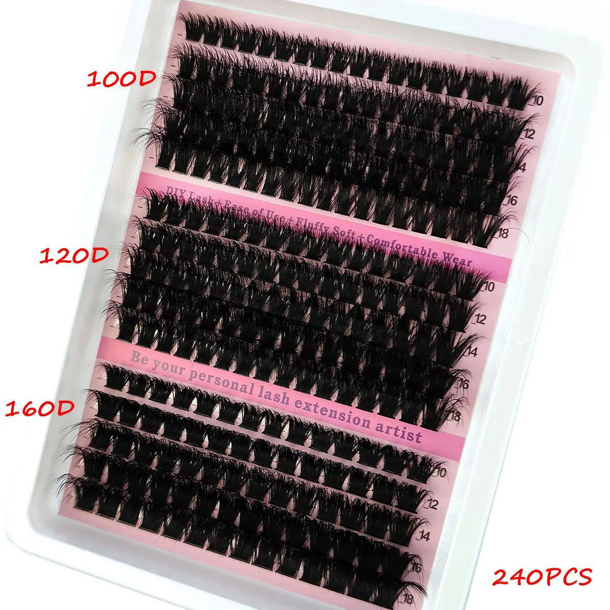290/300Pcs 5D Fluffy Thick Eyelash Clusters D/DD Curl Wispy Individual Lashes 60+80+100 Mix Eyelash Extensions False Eyelashes