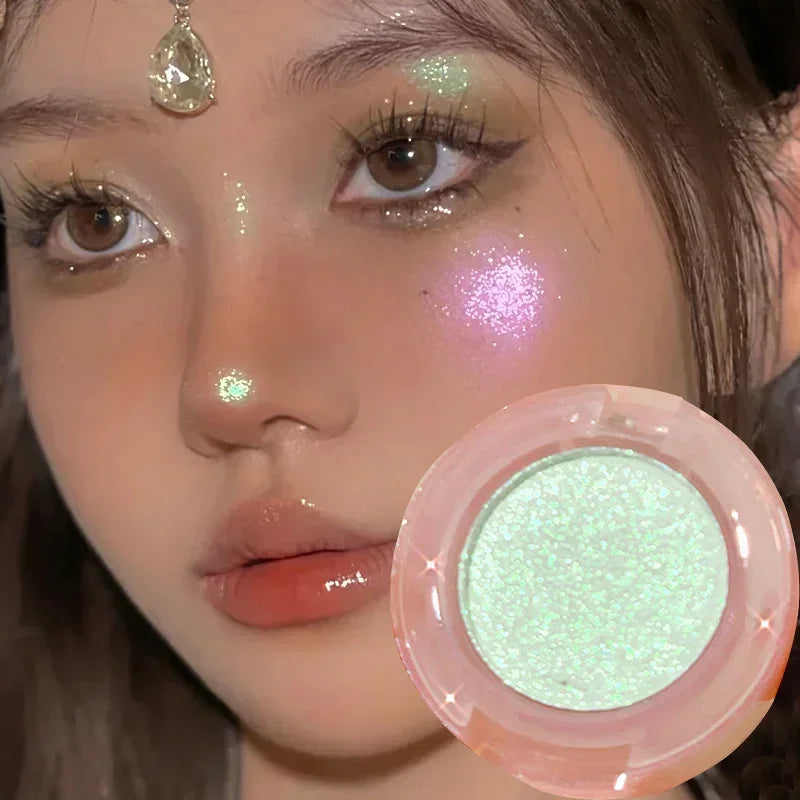 Diamond Glitter Monochrome Eyeshadow Palette Discoloration Eyeshadow Highlighter Sequins Waterproof