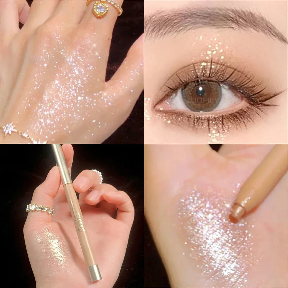 Sweet Mint Lying Silkworm Pencil Galaxy Glitter Eyeshadow Pen Long-lasting