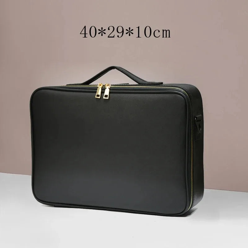 New Waterproof PU Leather Cosmetic Bag Professional Large Capacity Storage Makeup Handbag Case Travel Toiletry Bag For Women