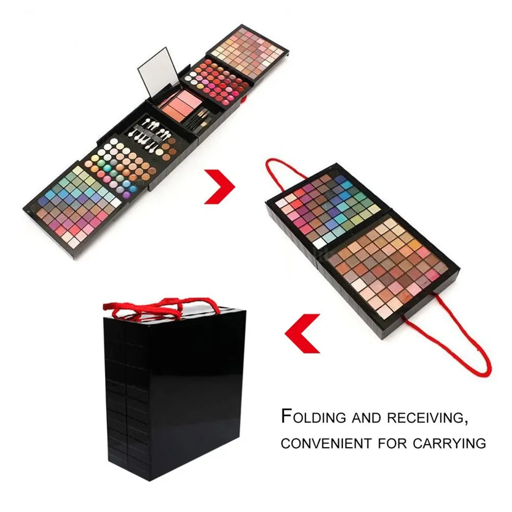 177 Color Eyeshadow Palette Lip Gloss Concealer Kit Beauty Makeup Set for Girls All-in-One Makeup Kit with Mirror Applicators