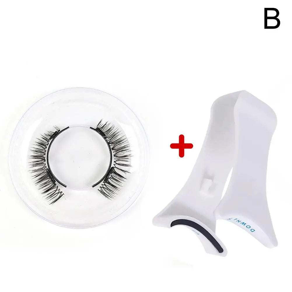 1pair Magnetic Eyelashes Handmade 3D Natural Magnetic False Eyelashes Reusable Magnetic Eyelashes Tweezers Set