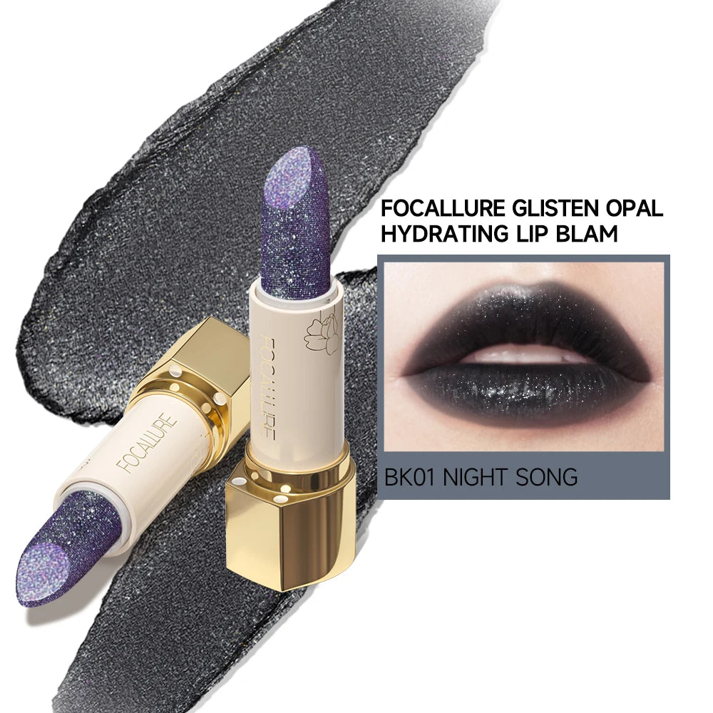 FOCALLURE Glitter Lip Balm 8 Colors Shimmer Lips Plumper Moisturizing Lipstick Long Lasting Waterproof Lip Care Makeup Cosmetics