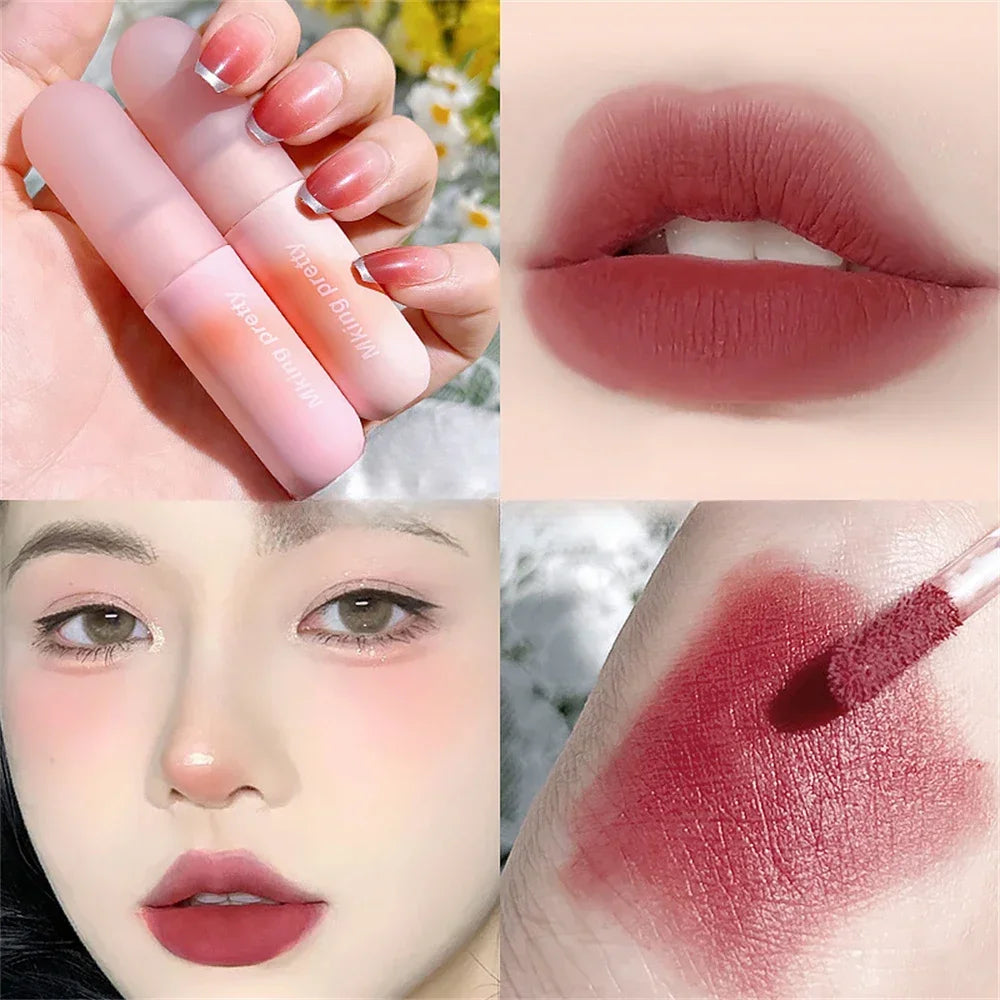 Peach Pink Matte Velvet Liquid Lipstick Waterproof