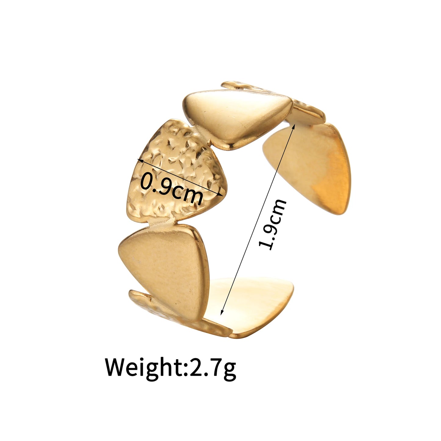 Fashion Vintage 18K Gold Plated Open Rings For Men Women Stainless Steel Temperament Couple Ring Anillo Birthday Jewelry Gifts