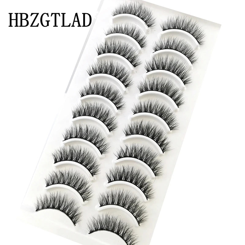 10 Pairs Natural Long False Eyelashes Fake Lashes Makeup 3d Mink Lashes Extension Short Eyelash Mink Eyelashes for Beauty