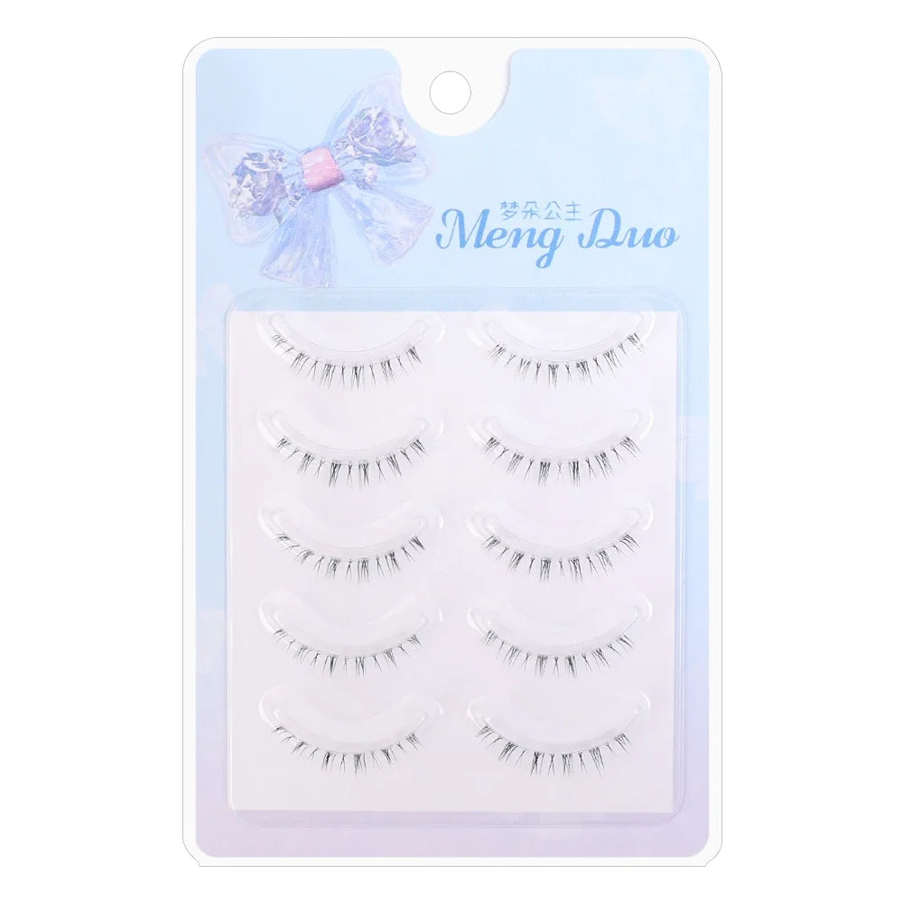 5 Pair Natural Lower Eyelashes Makeup Soft Handmade Clear Thin Band Under False Lashes