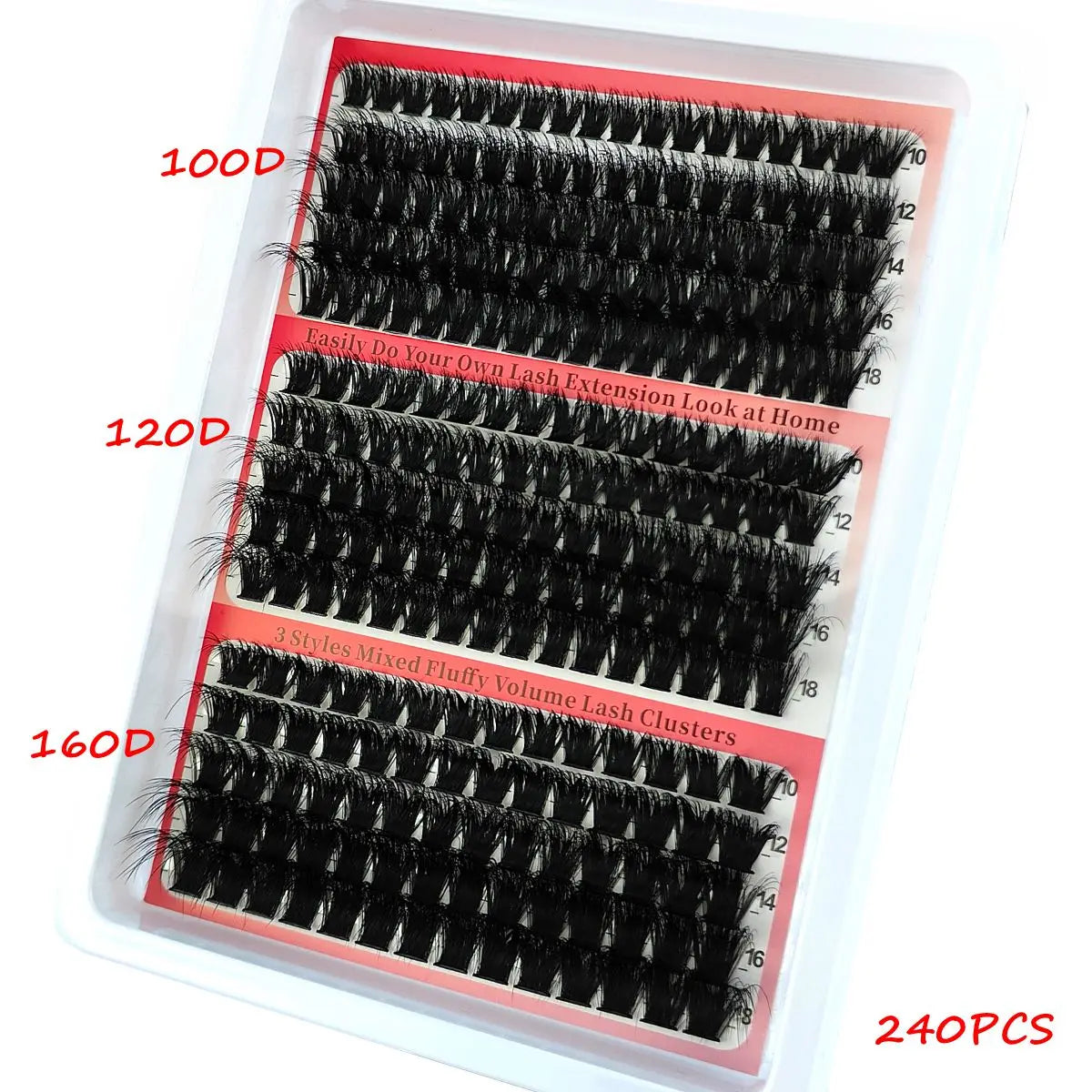 290/300Pcs 5D Fluffy Thick Eyelash Clusters D/DD Curl Wispy Individual Lashes 60+80+100 Mix Eyelash Extensions False Eyelashes