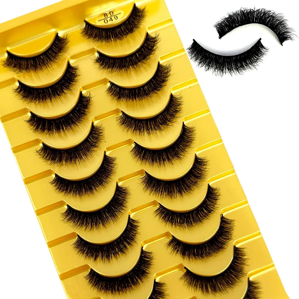 3D Faux Mink False Eyelashes Natural Long Fluffy Eye Lashes Wispy Makeup Beauty Extension Short Fake Eyelashes