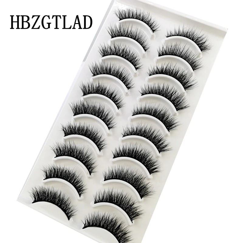 10 Pairs Natural Long False Eyelashes Fake Lashes Makeup 3d Mink Lashes Extension Short Eyelash Mink Eyelashes for Beauty