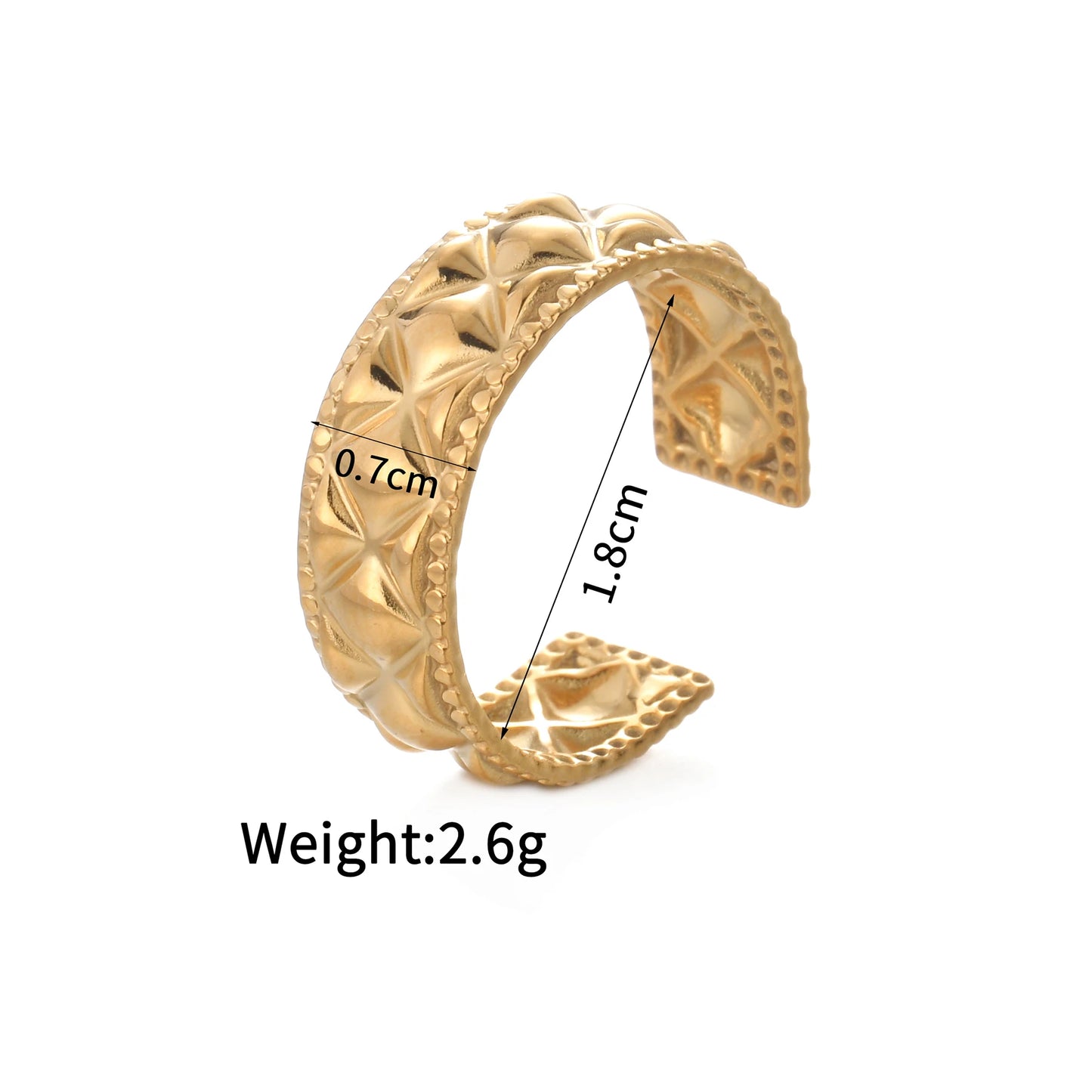 Fashion Vintage 18K Gold Plated Open Rings For Men Women Stainless Steel Temperament Couple Ring Anillo Birthday Jewelry Gifts
