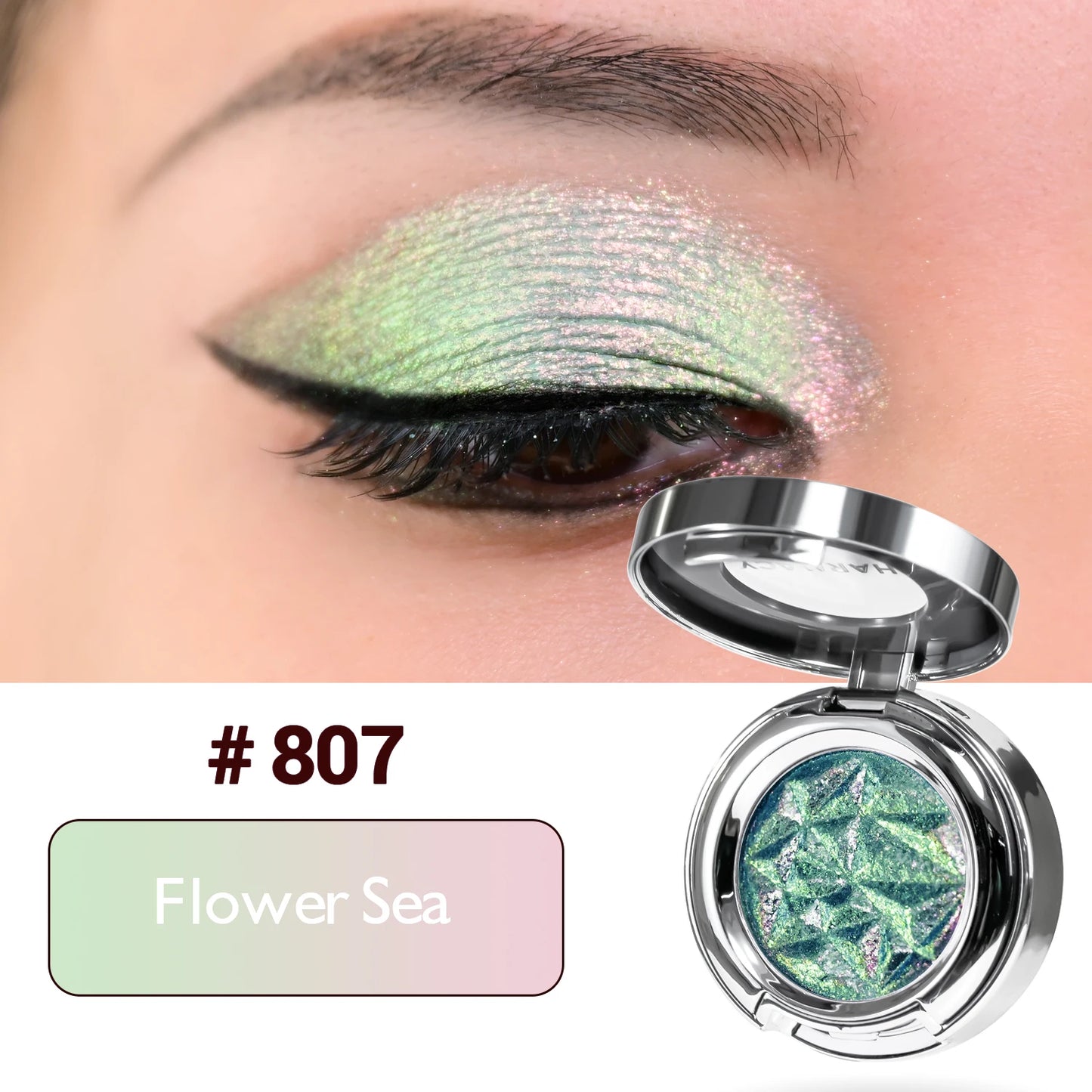 CHARMACY Duo chrome Long-lasting Eyeshadow Palette High Quality Pigment Shadows with Glitter