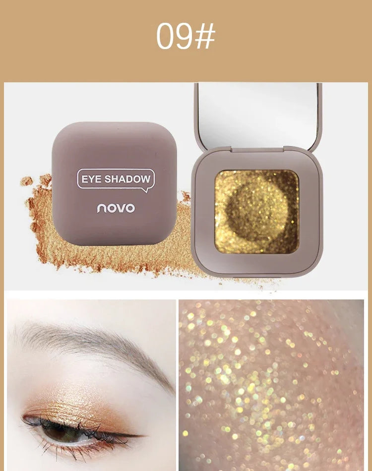 Novo Strong Stickiness Eye Shadow High Gloss Polarized Glitter Hottest Single Eyeshadow