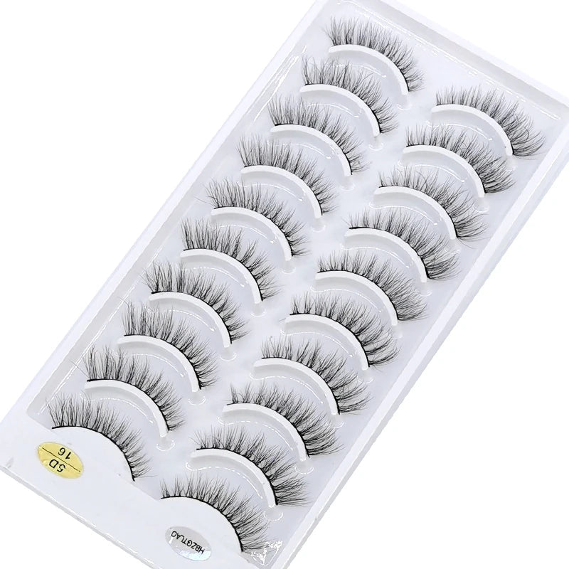 10 Pairs Natural Long False Eyelashes Fake Lashes Makeup 3d Mink Lashes Extension Short Eyelash Mink Eyelashes for Beauty