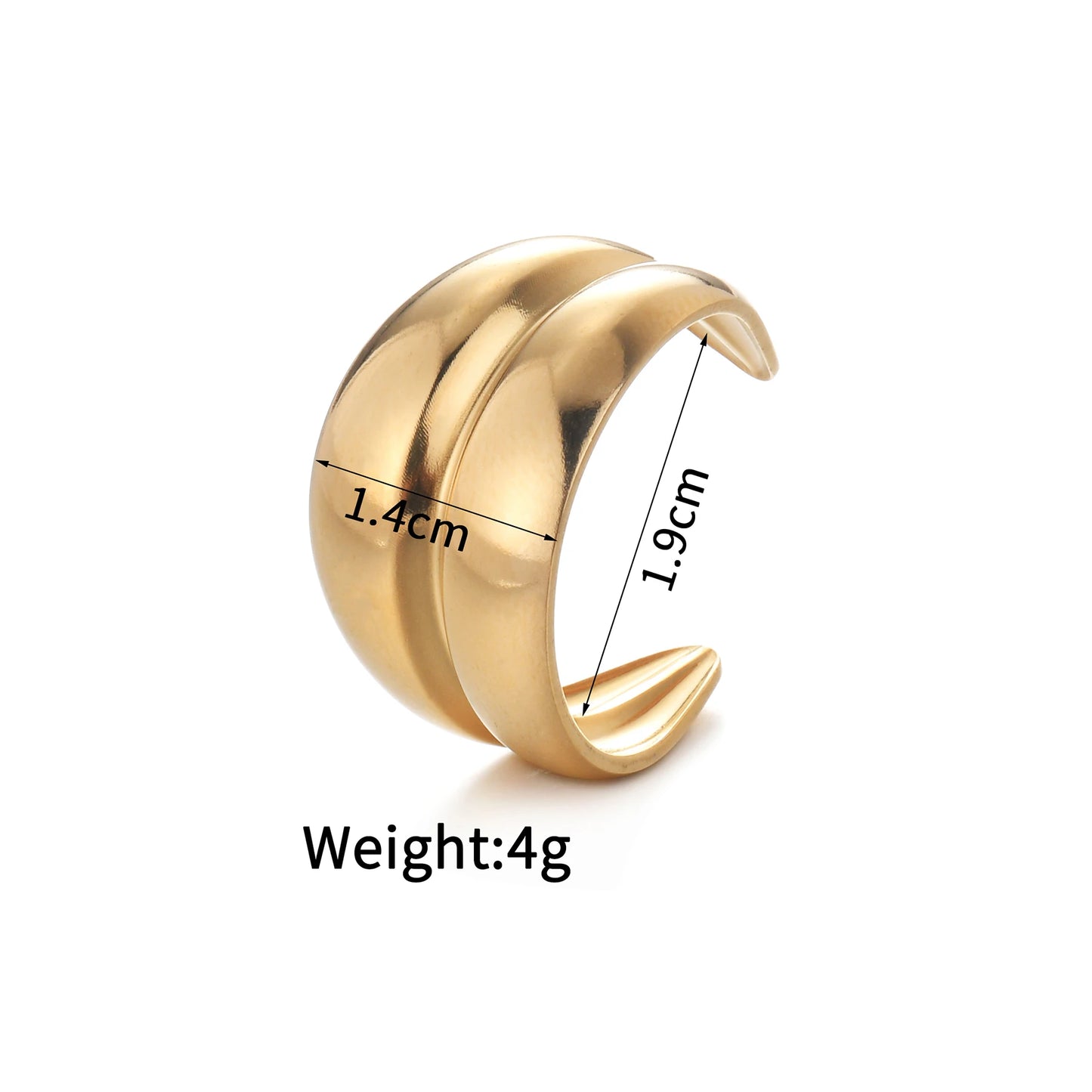 Fashion Vintage 18K Gold Plated Open Rings For Men Women Stainless Steel Temperament Couple Ring Anillo Birthday Jewelry Gifts