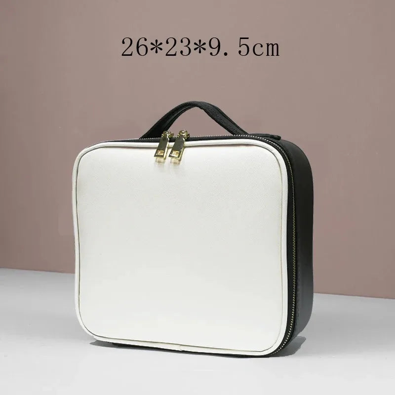 New Waterproof PU Leather Cosmetic Bag Professional Large Capacity Storage Makeup Handbag Case Travel Toiletry Bag For Women