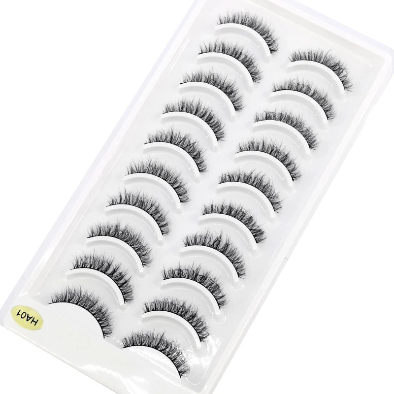 10 Pairs Natural Long False Eyelashes Fake Lashes Makeup 3d Mink Lashes Extension Short Eyelash Mink Eyelashes for Beauty