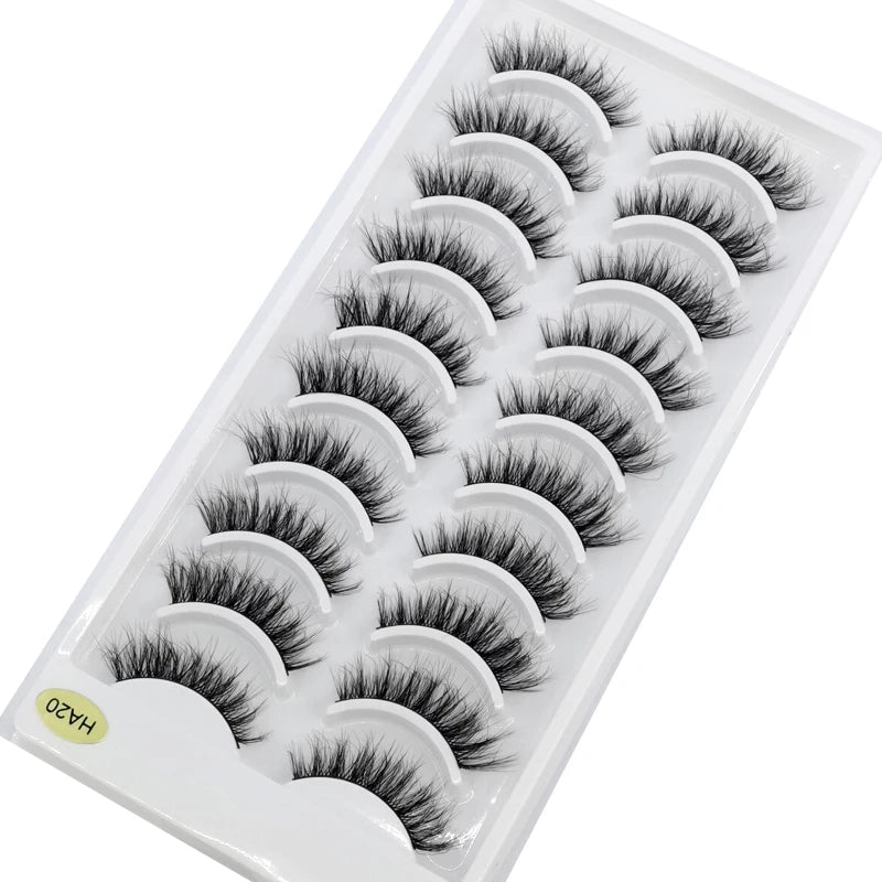 10 Pairs Natural Long False Eyelashes Fake Lashes Makeup 3d Mink Lashes Extension Short Eyelash Mink Eyelashes for Beauty