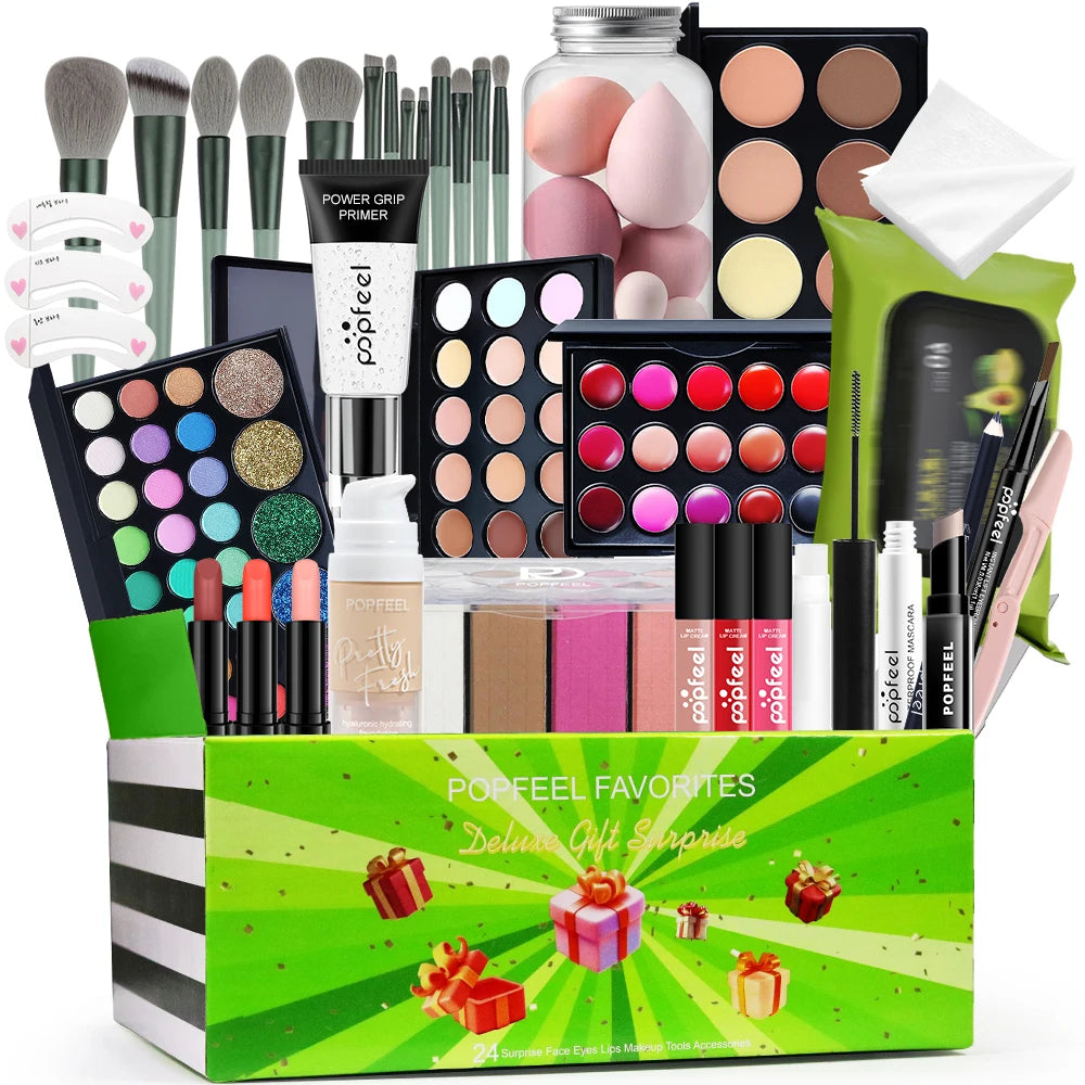 POPFEEL All In One Makeup Kit for Women Full Kit Makeup Gift Set for Women Eyebrow Eyeliner Eyeshadow Makeup Sets for Teen Girls