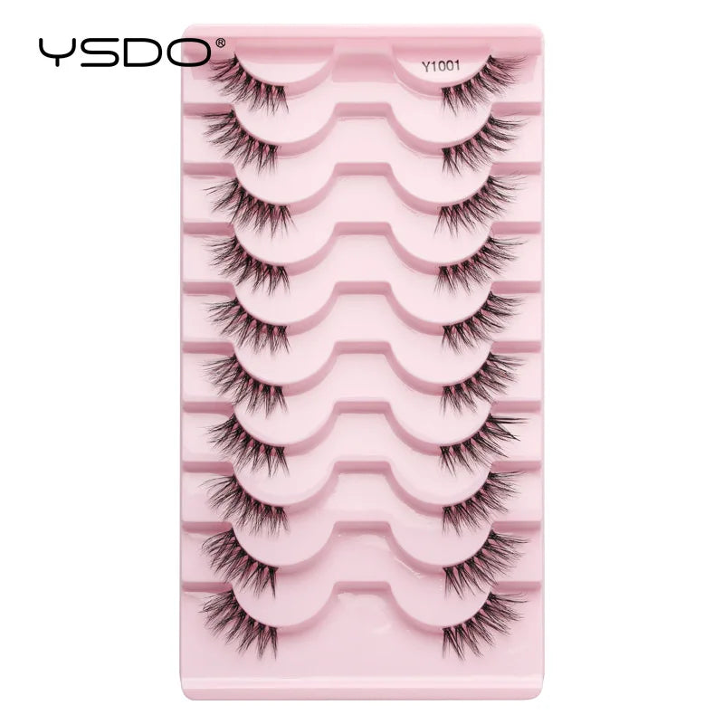 YSDO Half Lashes 5/7/10 Pairs Half False Eyelashes Soft Natural Cat Eye Lashes Makeup 3D Mink Eyelash Extension Fluffy Faux Cils