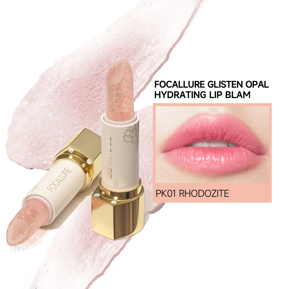 FOCALLURE Glitter Lip Balm 8 Colors Shimmer Lips Plumper Moisturizing Lipstick Long Lasting Waterproof Lip Care Makeup Cosmetics