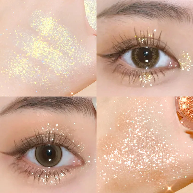 Diamond Glitter Monochrome Eyeshadow Palette Discoloration Eyeshadow Highlighter Sequins Waterproof