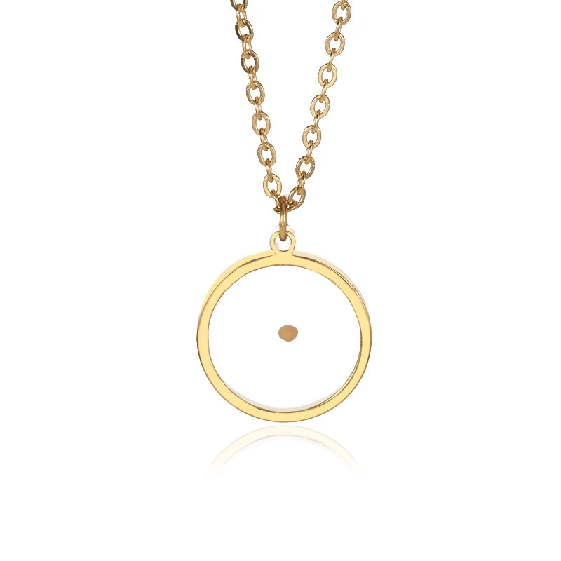 Fashion Stone Opal Oval Necklace For Women Stainless Steel Gold Color Oval Stone Pendant Necklace Wedding Aesthetic Jewelry Gift