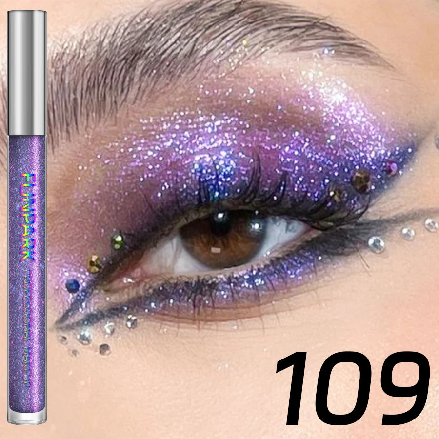 Colorful Liquid Eyeshadow Pink Green Black Diamond Shiny Eye Liner Pen Glitter Eyeshadow Palette