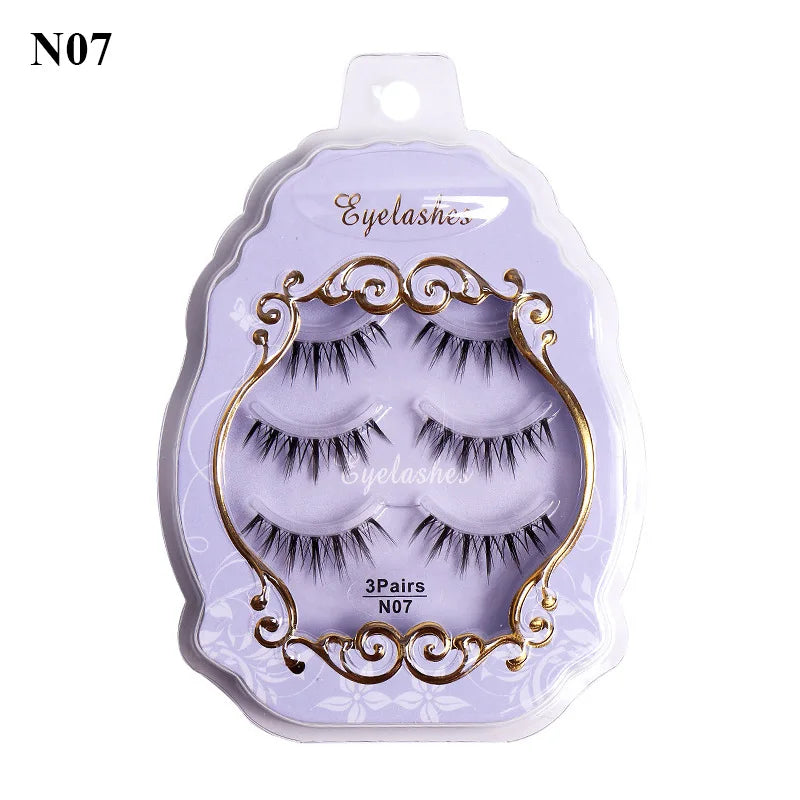 3pairs Mink Eyelashes Invisible Band Lash Extension Natural False Eyelashes Cross Cluster Fairy 3D Faux Big Eye Long Fake Lashes