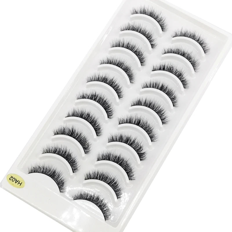 10 pairs natural long 3D mink false eyelashes fake lashes makeup kit Mink Lashes extension eye lashes short eyelashes