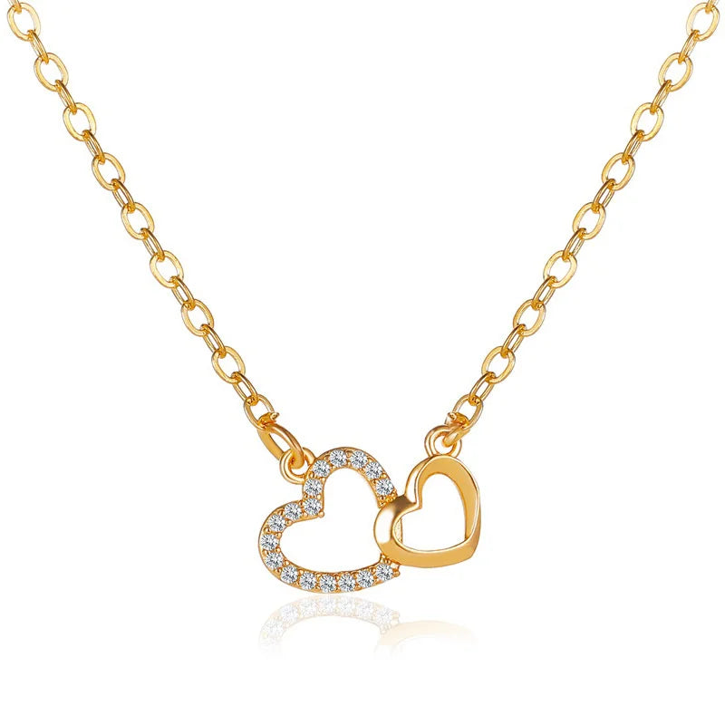 Fashion Tiny Heart Choker Necklace for Women Short Chain Shape Pendant Collares Necklace Ethnic Bohemian Jewelry Kolye Gift