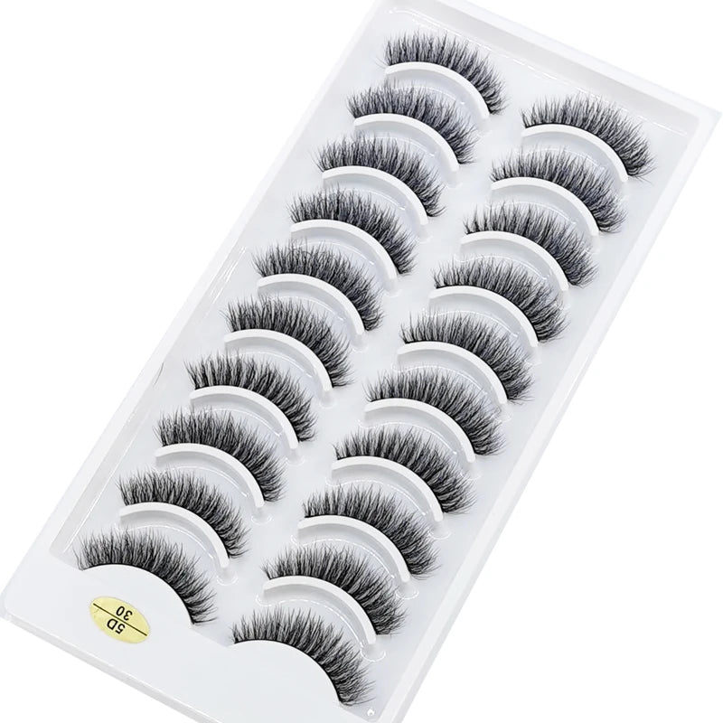10 Pairs Natural Long False Eyelashes Fake Lashes Makeup 3d Mink Lashes Extension Short Eyelash Mink Eyelashes for Beauty