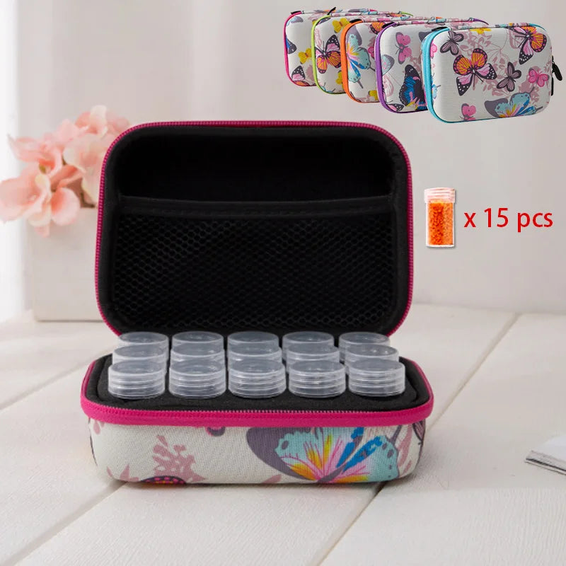 HOMFUN 60/120/240 Grids Diamond Painting Bead Storage Boxes Large Capacity Set With Accessories Mosaic Container Bag Tool Kit