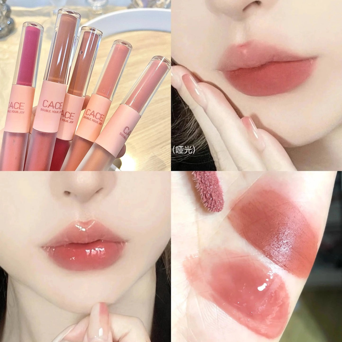 CACE Double Head Lip Gloss Sexy Red Lip Makeup