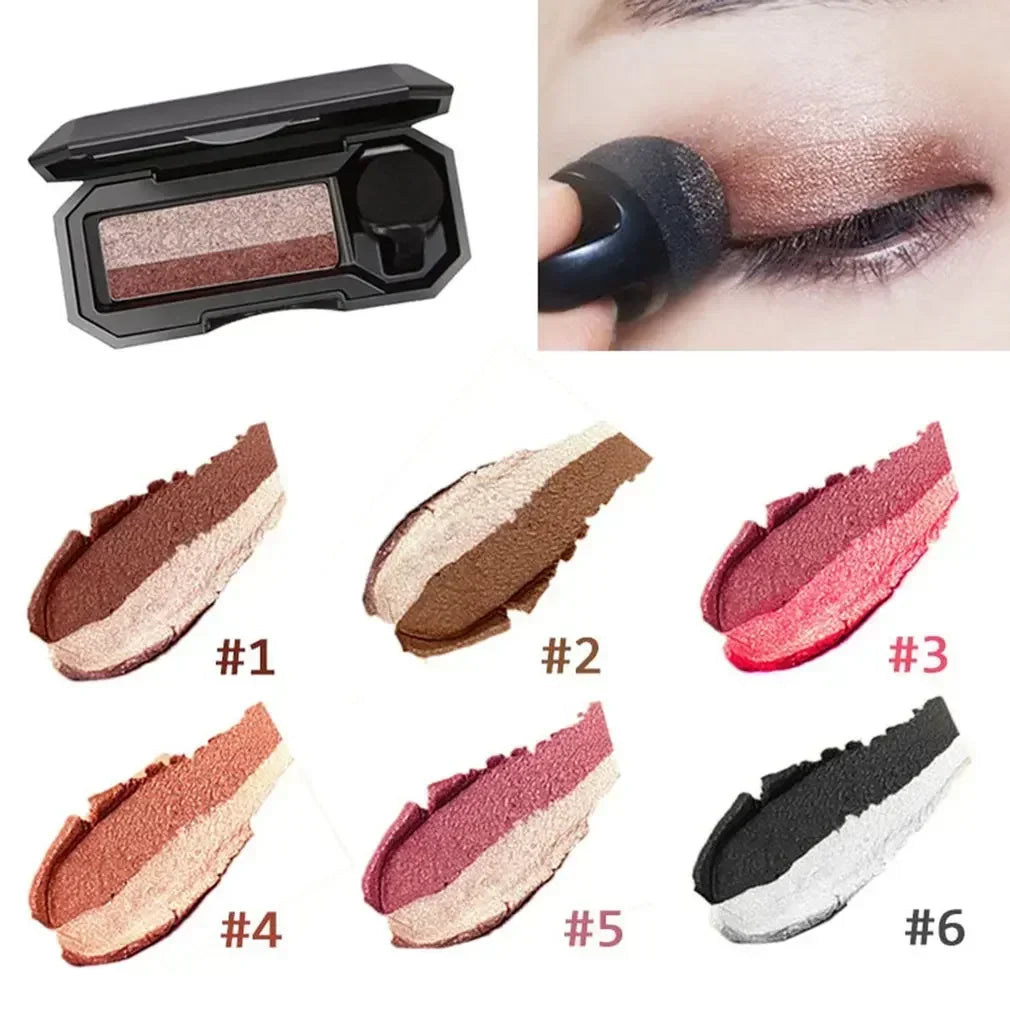 Double Color Lazy Eyeshadow with Mirror Small Mushroom Head Eye Shadow Brush