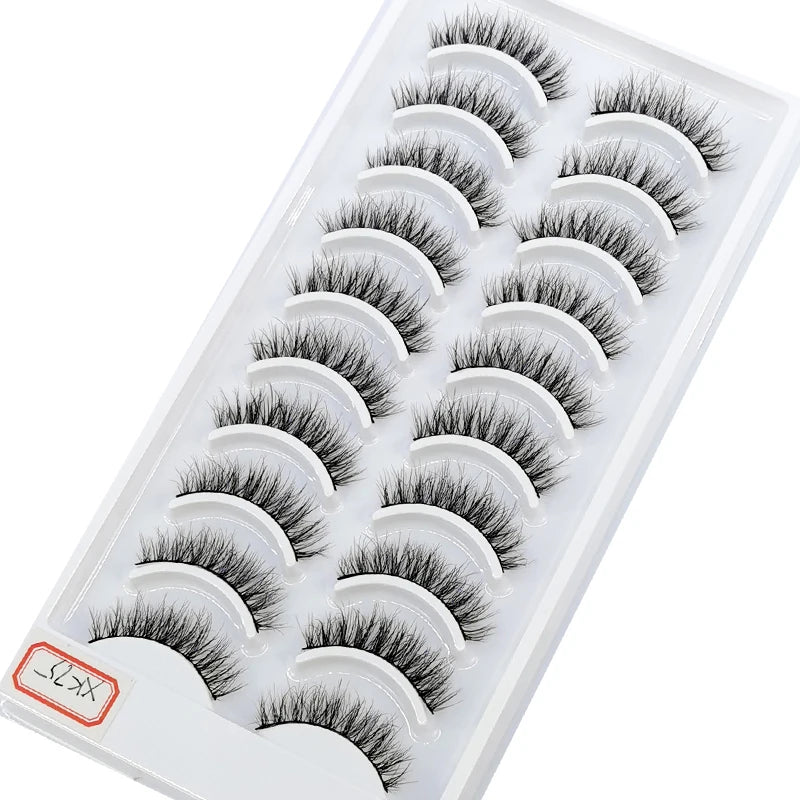 10 Pairs Natural Long False Eyelashes Fake Lashes Makeup 3d Mink Lashes Extension Short Eyelash Mink Eyelashes for Beauty