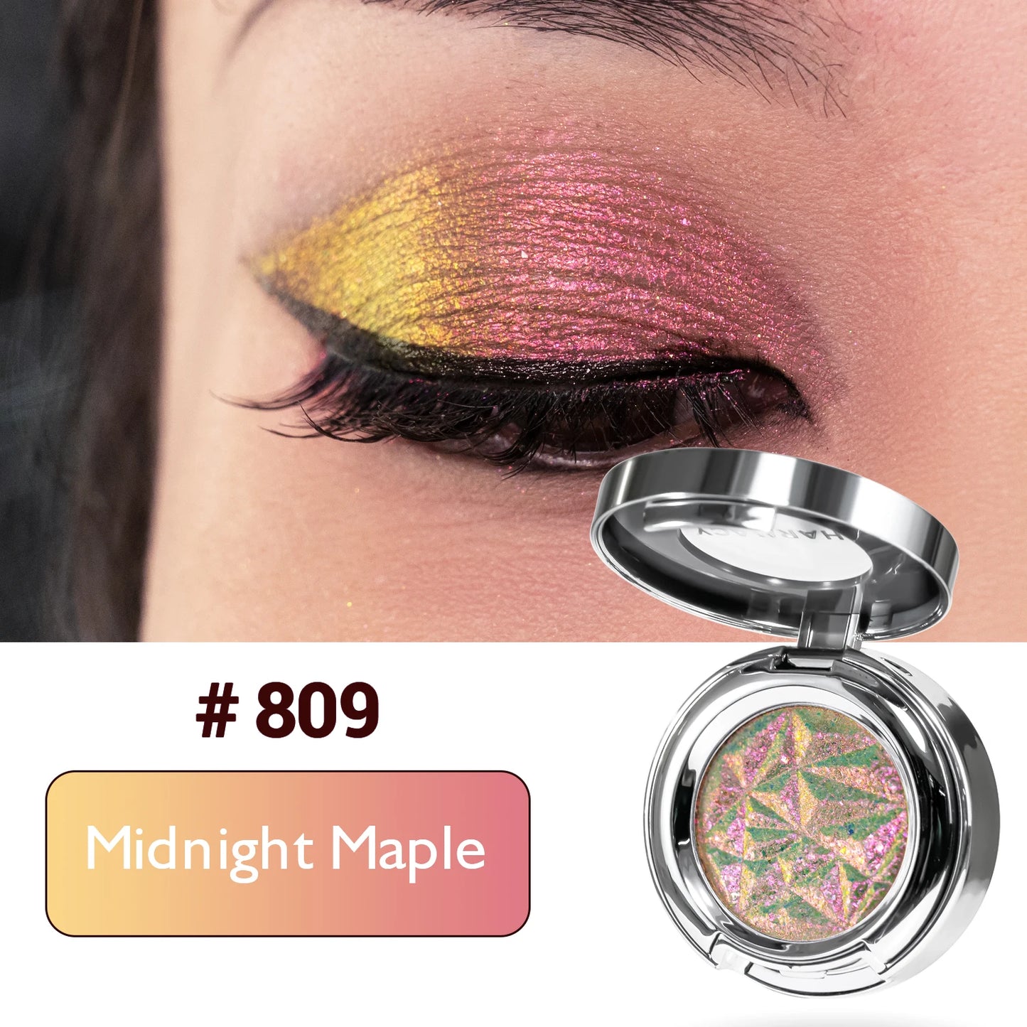CHARMACY Duo chrome Long-lasting Eyeshadow Palette High Quality Pigment Shadows with Glitter