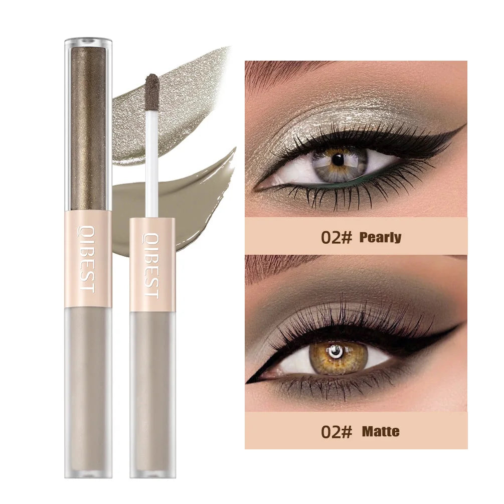 2 In 1 Stick Pearly Matte Eyeshadow Cream Smooth Nude Eye Makeup Liquid Contour Shadow Stick