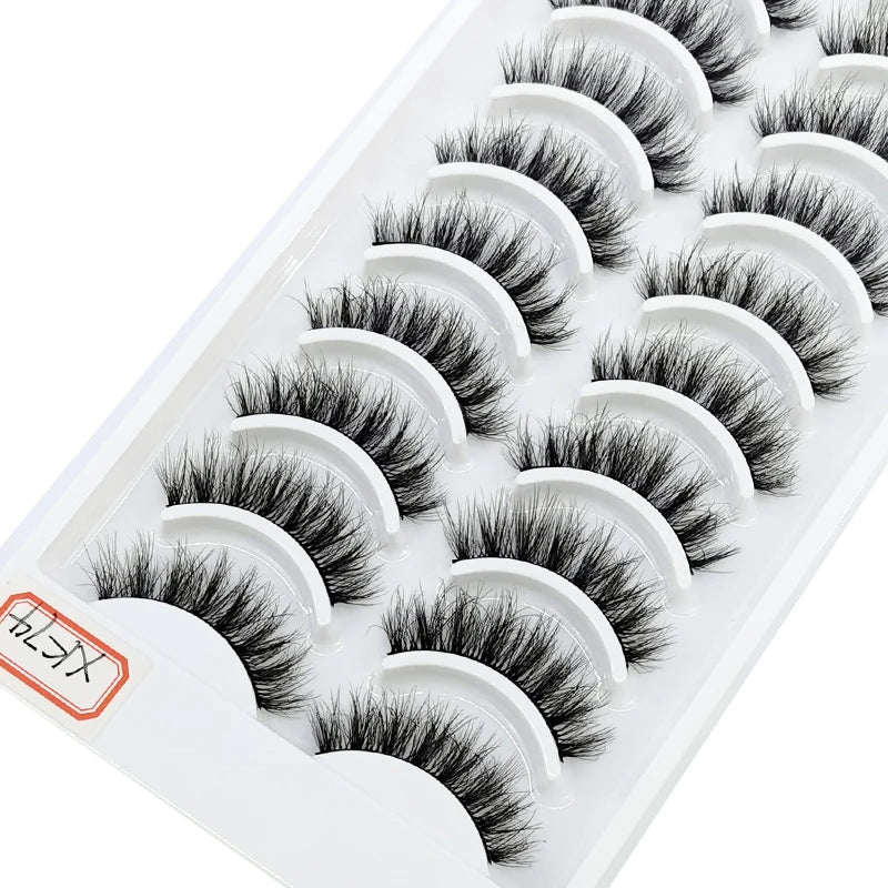 10 pairs natural long 3D mink false eyelashes fake lashes makeup kit Mink Lashes extension eye lashes short eyelashes