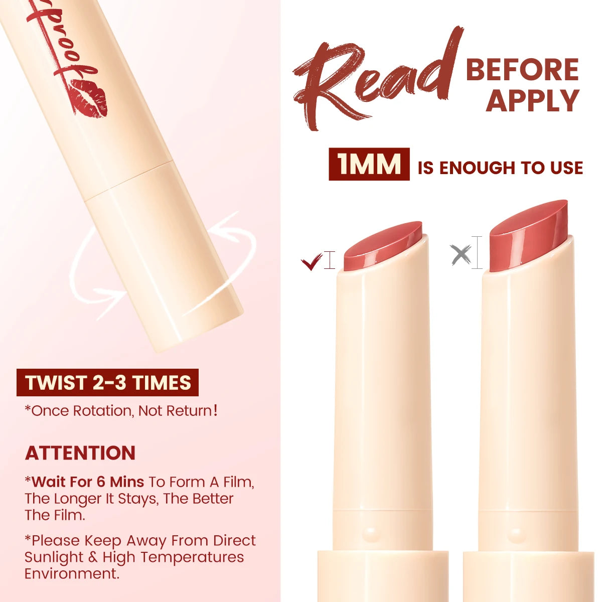 FOCALLURE Translucent Luster Moisturizing Lip Balm Long Lasting Lightweight Not-stick Cup Watery Lipstick Pen Makeup Cosmetics