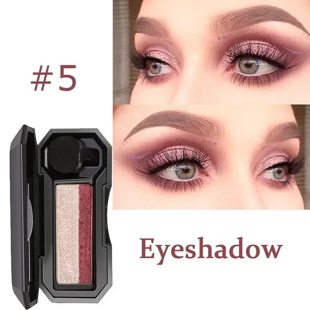 Double Color Lazy Eyeshadow with Mirror Small Mushroom Head Eye Shadow Brush