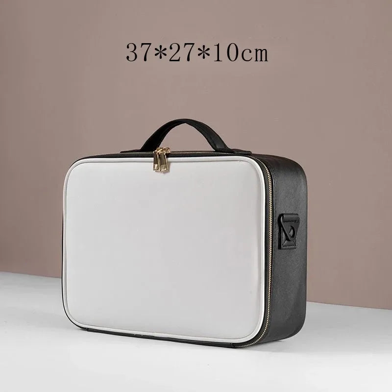New Waterproof PU Leather Cosmetic Bag Professional Large Capacity Storage Makeup Handbag Case Travel Toiletry Bag For Women