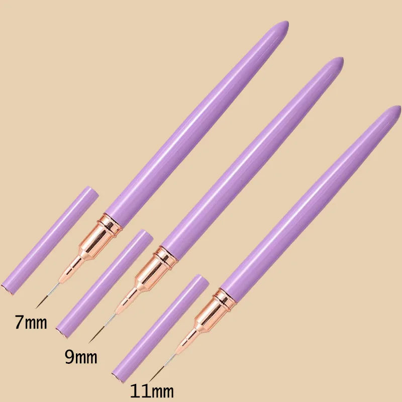 7/9/11/15/25MM Nail Liner Brush Set Handle Nail Art Pen Brush Drawing Lines Stripe Painting Flower Pen Nail Art Manicure Tools