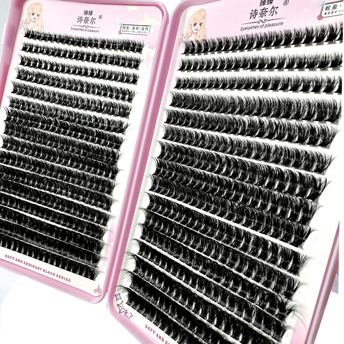New 300/640Pcs D Fluffy Thick Eyelash Clusters D Curl Wispy Individual Lashes 60+80+100 Mix Eyelash Extensions False Eyelashes